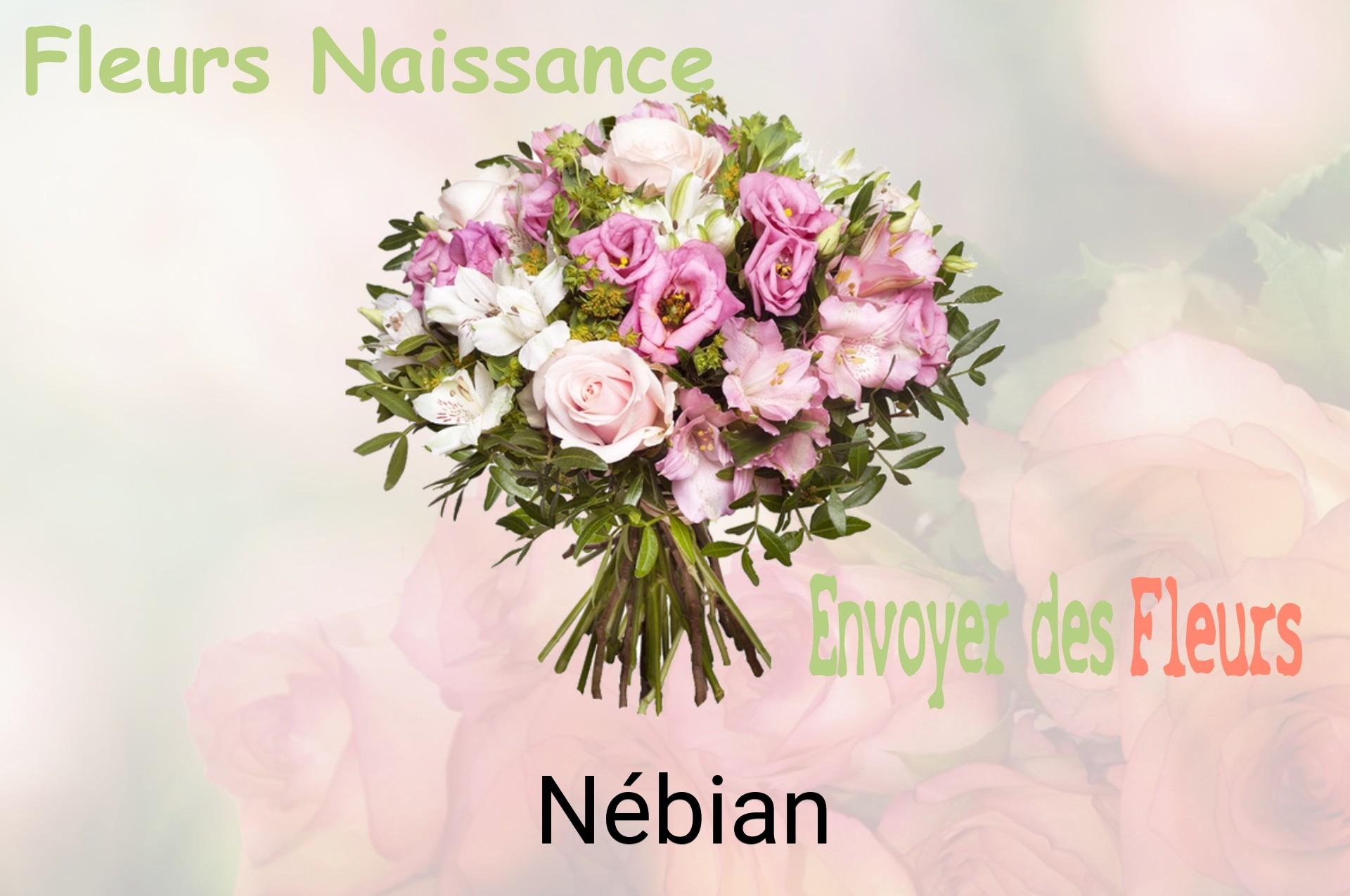 Bouquet de fleurs de naissance livré à Nébian