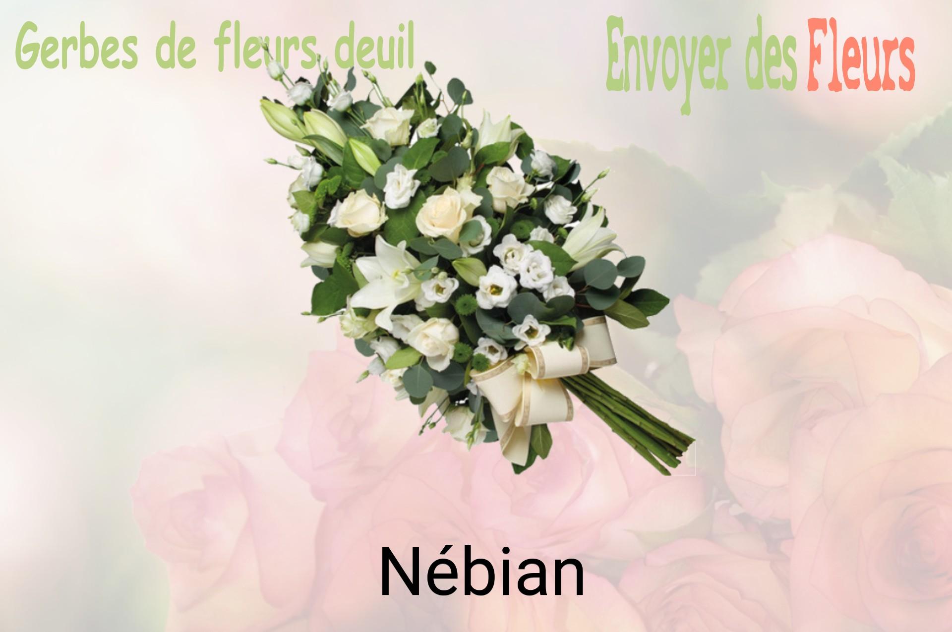 Gerbe de fleurs de deuil livrée à Nébian